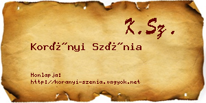 Korányi Szénia névjegykártya